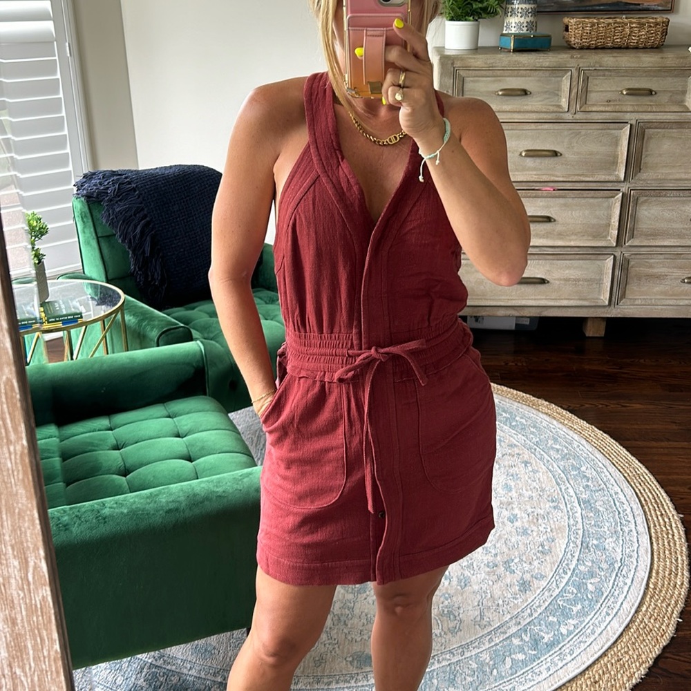 Rebecca Minkoff rust colored dress with pockets